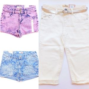Mudd Girls Size 12 Denim Jean Shorts Capri Cropped Jeans Clothes Lot NWT